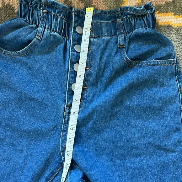 SHEIN Elastic Cinch Waist Button Fly Jeans - 27 - Picture 7 of 7